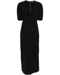 Proenza Schouler - Puff-Sleeve Front-Slit Midi Dress - Lyst