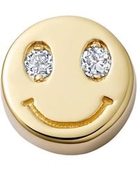 Loquet London - 18K Happy Face Diamond Charm - Lyst