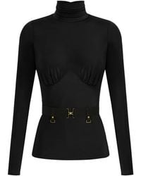 Elisabetta Franchi - Gathered-Detail Belt Top - Lyst