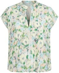 Vince - Floral-Print Pleated Blouse - Lyst