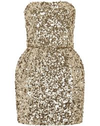 Dolce & Gabbana - Sequin-embellished Strapless Minidress - Lyst
