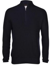 Gran Sasso - Ribbed Zip-Neck Sweater - Lyst