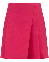 Alberta Ferretti - Wrap-Design Pleated Skorts - Lyst