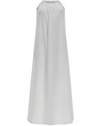 Max Mara - Gesmockte Maxi-Jurk Met Halternek - Lyst