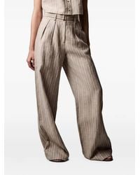 Hevron - Striped Pleated Trousers - Lyst