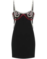 Nue - Crystal-Embellished Mini Dress - Lyst