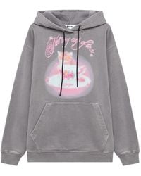 MSGM - Rhinestone-Embellished Graphic-Print Hoodie - Lyst
