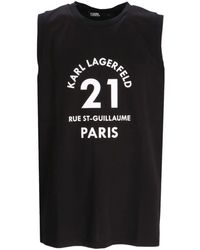 Karl Lagerfeld - 21 Rue St-guillaume-print Tank Top - Lyst