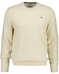 GANT - Textured Crew-Neck Sweater - Lyst