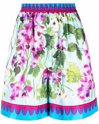 Dolce & Gabbana - Floral Print High-waisted Shorts - Lyst