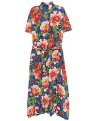 Daniela Gregis - Floral-Print V-Neck Midi Dress - Lyst