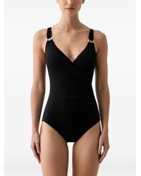 MICHAEL Michael Kors - Wrap-Style Ring-Detail Swimsuit - Lyst