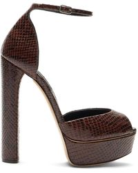 Casadei - Flora Python-Effect Platform Sandals - Lyst