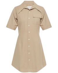 Ami Paris - Pinstripe-Pattern Wool Dress - Lyst