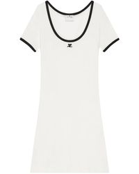 Courreges - Scoop Neck Dress With Embroidered Logo - Lyst