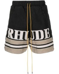 Rhude - Short en coton à logo brodé - Lyst