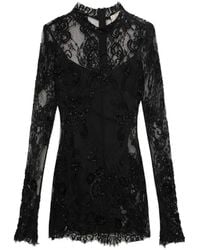 Blumarine - Embroidered Lace-Overlay Midi Dress - Lyst