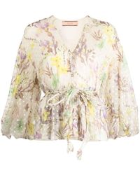 Alexis - Floral-print Embroidered Shirt - Lyst