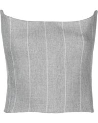 Ioana Ciolacu - Pinstripe-Print Off-Shoulder Bustier Top - Lyst