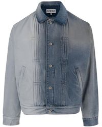 Loewe - Giacca Denim Con Effetto Sfumato - Lyst