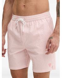 Guess - Striped Seersucker Swim Shorts - Lyst