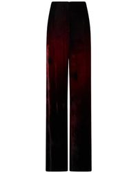 Alberta Ferretti - Gradient-Effect Velvet-Texture Straight Trousers - Lyst