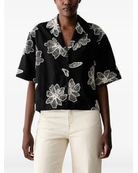 Sisley - Chemise À Fleurs Brodées - Lyst