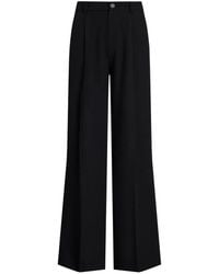 Ralph Lauren - Georgette Pleated Wide-Leg Trousers - Lyst