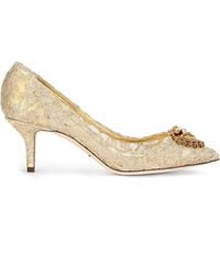 Dolce & Gabbana - Embellished Lace Pumps - Lyst