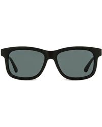 Gucci - Web-detail Rectangle-frame Sunglasses - Lyst