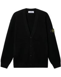 Stone Island - Logo-Patch Button-Up Cardigan - Lyst