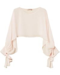 Twinset - Bow-Detail Cropped Blouse - Lyst