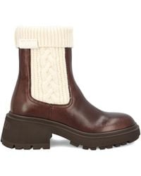 Jimmy Choo - Knit-Trim Leather Boots - Lyst