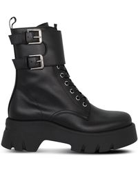 Gianvito Rossi - Marloe Leather Combat Boots - Lyst