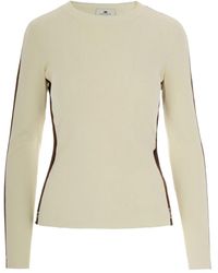 Elisabetta Franchi - Side-Stripe Ribbed Top - Lyst
