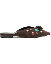 Twinset - Embellishment Flat Mules - Lyst
