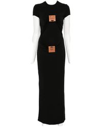 Jean Paul Gaultier - Logo-Patch Gathered Maxi Dress - Lyst