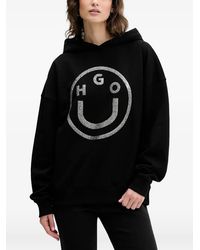 HUGO - Terry cotton hoodie - Lyst