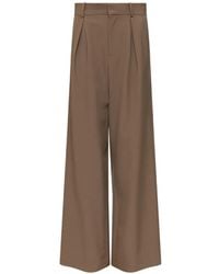 MM6 by Maison Margiela - Mannequin-Label Wool-Blend Pleated Trousers - Lyst