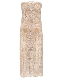 Ermanno Scervino - Crystal-embellished Lace Midi Dress - Lyst