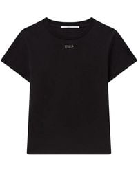Stella McCartney - Organic Cotton T-Shirt With Logo Charm - Lyst