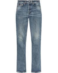 Saint Laurent - Straight Jeans Met Logopatch - Lyst