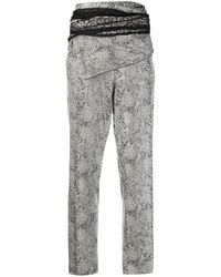 Y. Project - High-Waisted Python-Effect Trousers - Lyst