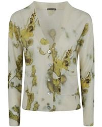 In bed with You - Floral-Print Wool Cardigan - Lyst