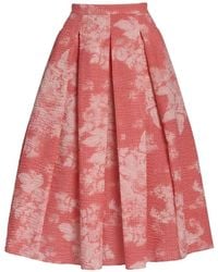 Erdem - Pleated Floral-Print Midi Skirt - Lyst
