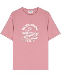 Maison Kitsuné - Racing Wheels Cotton T-shirt - Lyst
