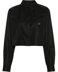 Givenchy - Cropped Blouse Met 4g-plakkaat - Lyst