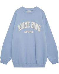 Anine Bing - Embroidered-logo Organic Cotton Sweatshirt - Lyst