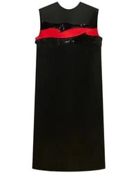 Marni - Vestido De Satén Con Parches Crimson Flow - Lyst