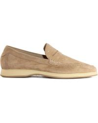 Andrea Ventura Firenze - Suede Penny Loafers - Lyst